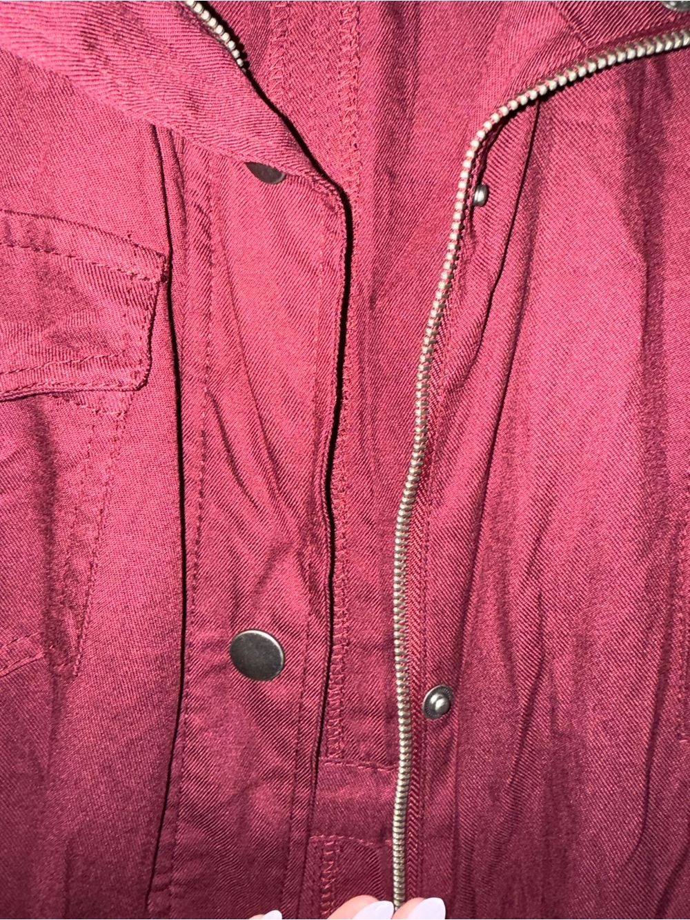 Vanity Sleeveless Utility Vest in Burgundy - Picture 4 of 5